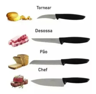 Jogo De Facas Chef Aço Inox - 9 peças